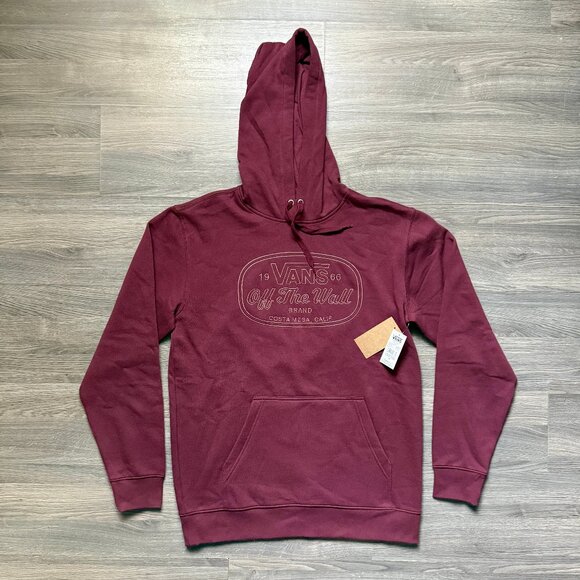 *NEW Vans Men's Off The Wall Workshop Sign Hoodie - Maroon - Picture 1 of 7